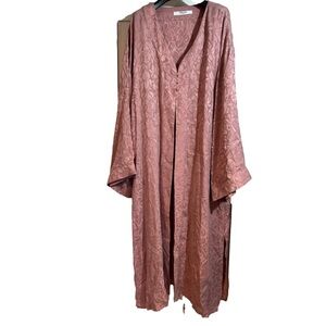 Relaxed Dusty Rose Longline Jacket